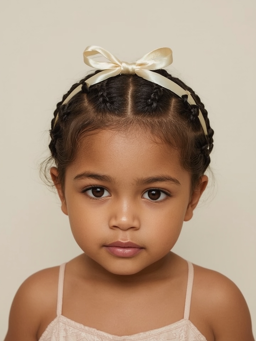 Kids Cornrow Hairstyles: Cornrows into Low Buns