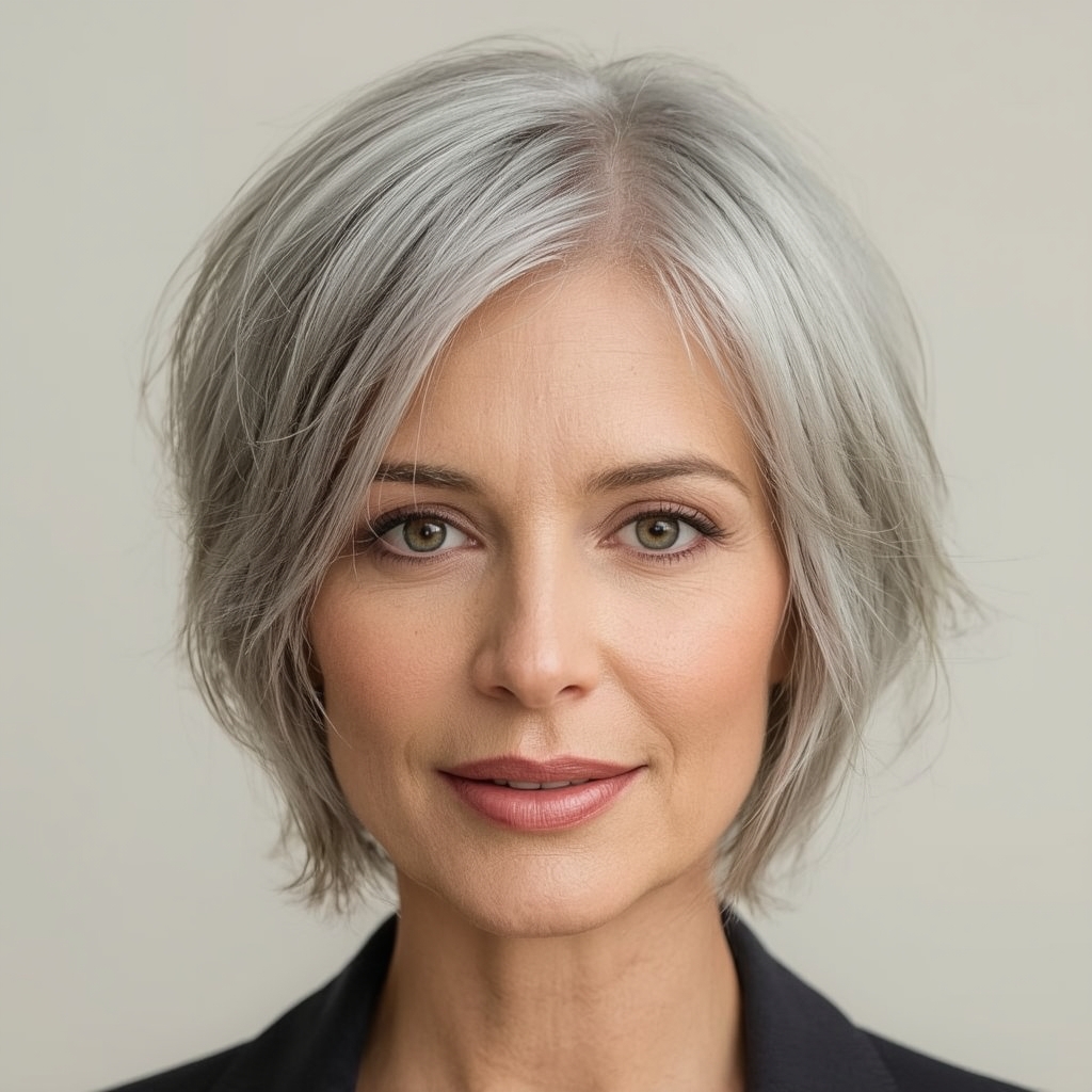 Bobs For Thin Hair Older Women: The Soft Blunt Bob
