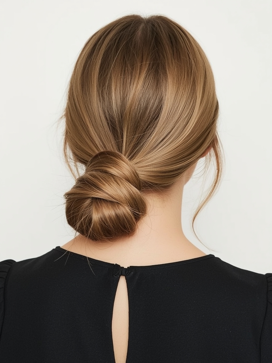 Graduation Hair Style: Smooth Low Ponytail with Side Part