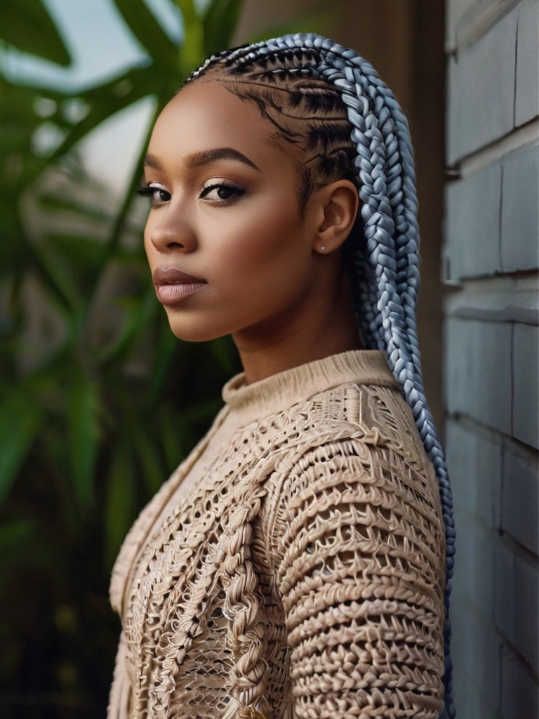 The Latest Hair Braids: Ghana Braids Updo