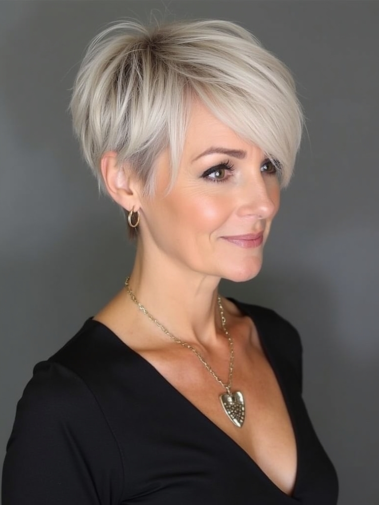 Hairstyles For Thin Fine Hair Over 60: The Tapered Pixie