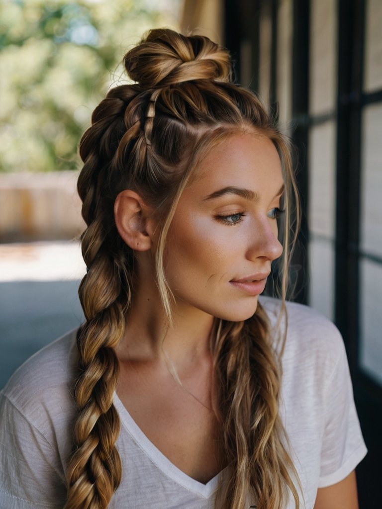 Summer Hairstyles: High Braided Ponytail